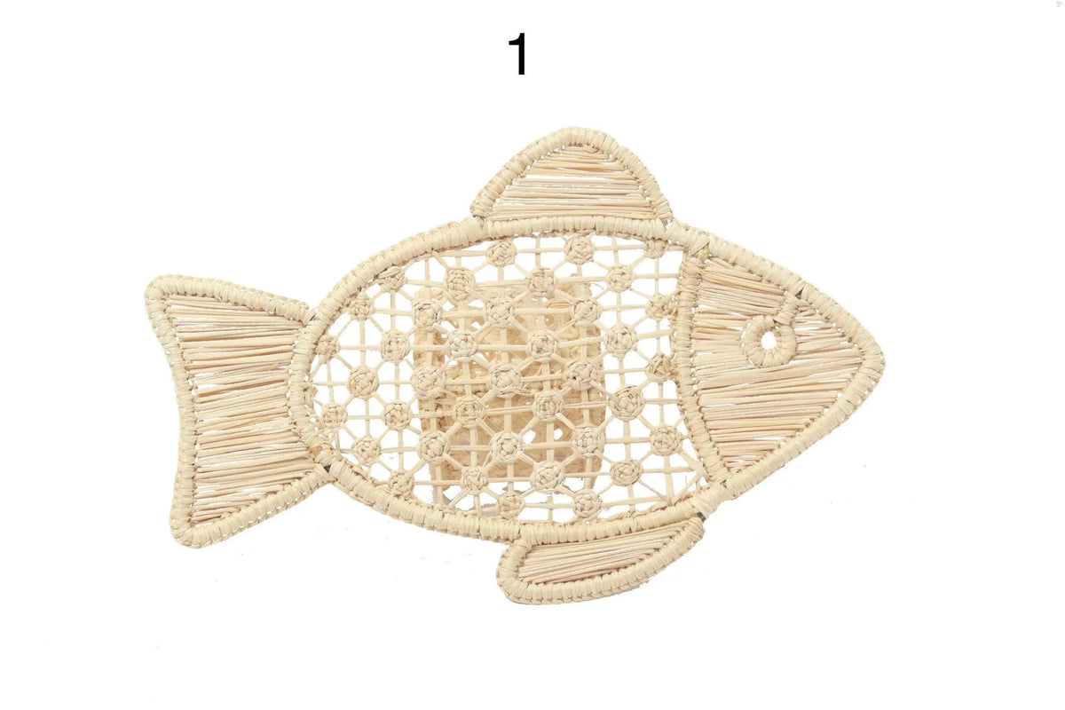 Big Fish Straw Napkin ring - natural - Best of Colombia