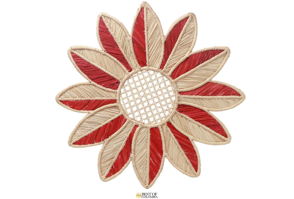 Sunflower Iraca/Straw placemat 7+ colors - Best of Colombia
