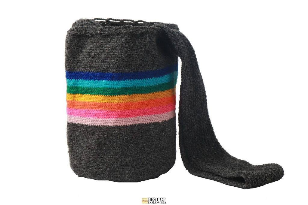 Dark grey Rainbow arhuaca Wool Bag - Best of Colombia