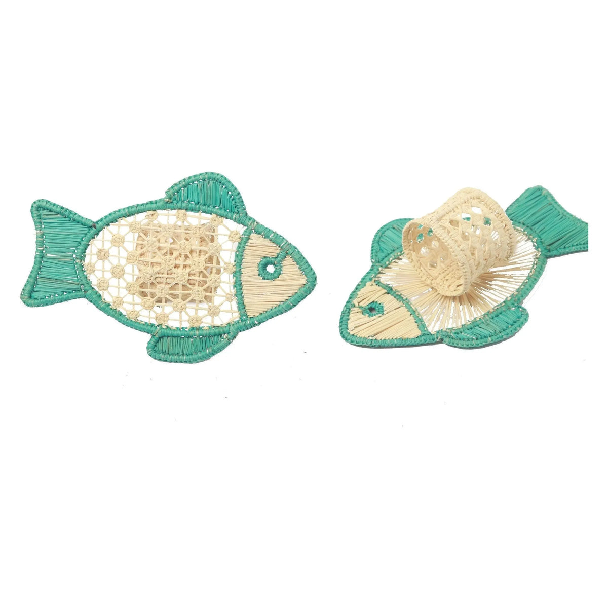 Big Fish Straw Napkin ring - Marina blue - Best of Colombia