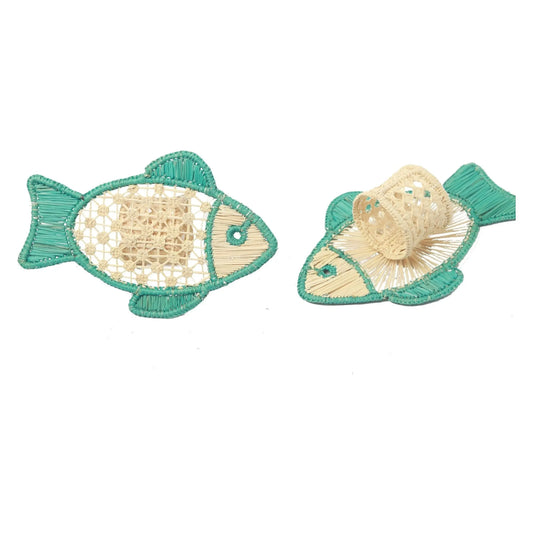 Big Fish Straw Napkin ring - Marina blue - Best of Colombia