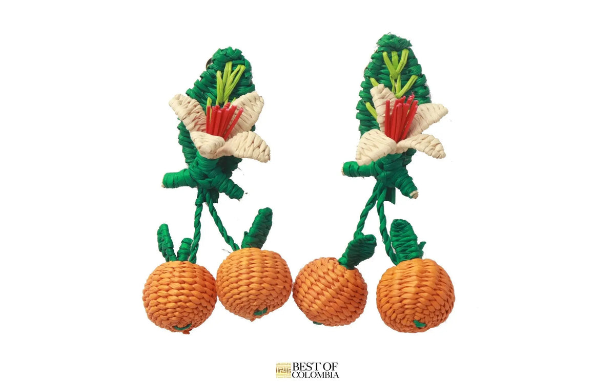 Orange Blossom iraca Earrings - Best of Colombia
