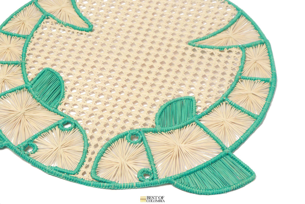 Aqua Iraca/Straw Placemat - Best of Colombia