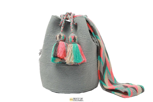 Gray Unicolor Wayuu Bag - Best of Colombia