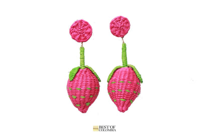 Fuscia Strawberry Earrings - Best of Colombia