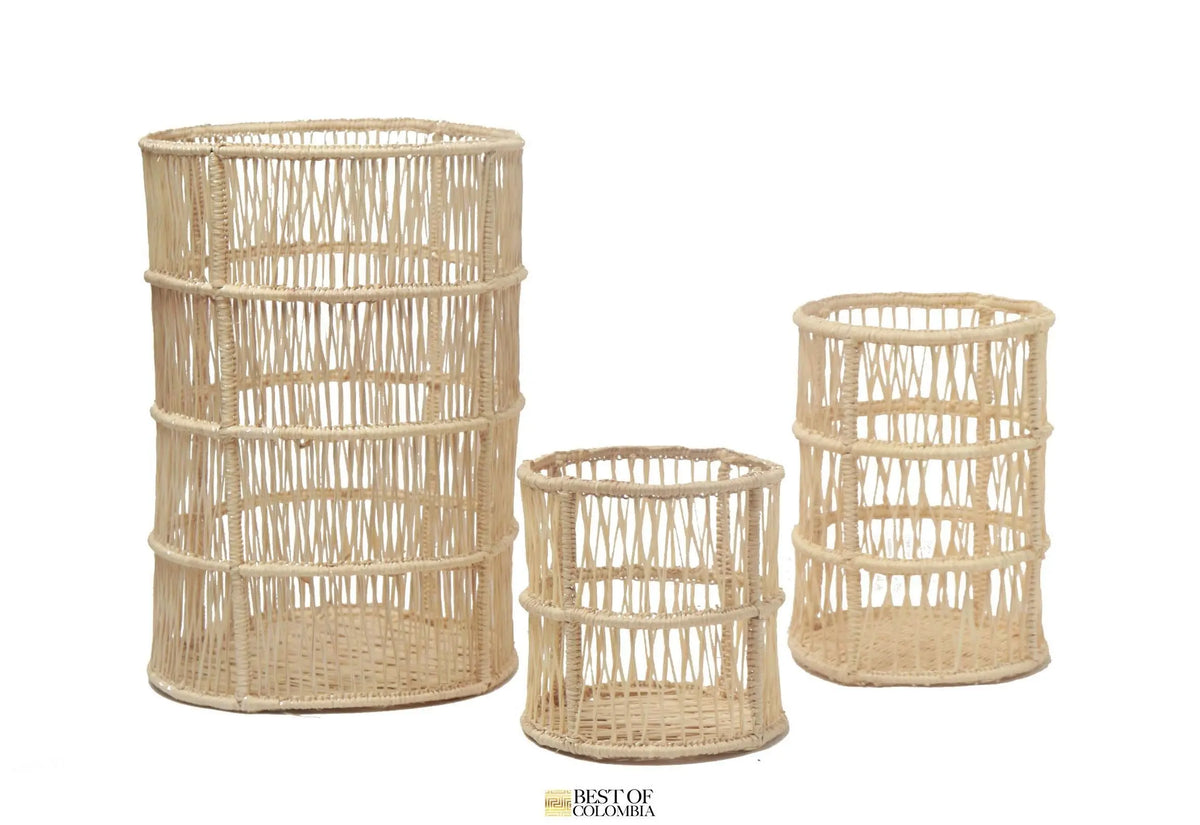 Handwoven iraca Candle/Flower Vases - Best of Colombia