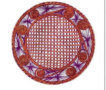 Terracota-Purple Iraca Straw Placemat - Best of Colombia