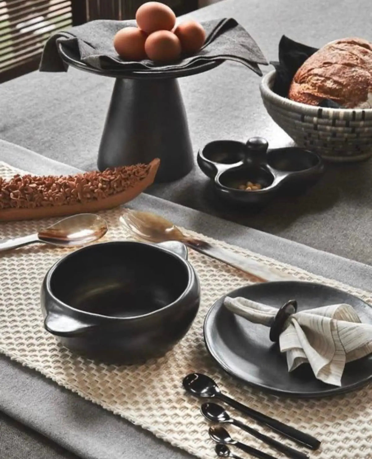Black Clay Plate - handmade Pottery - Best of Colombia