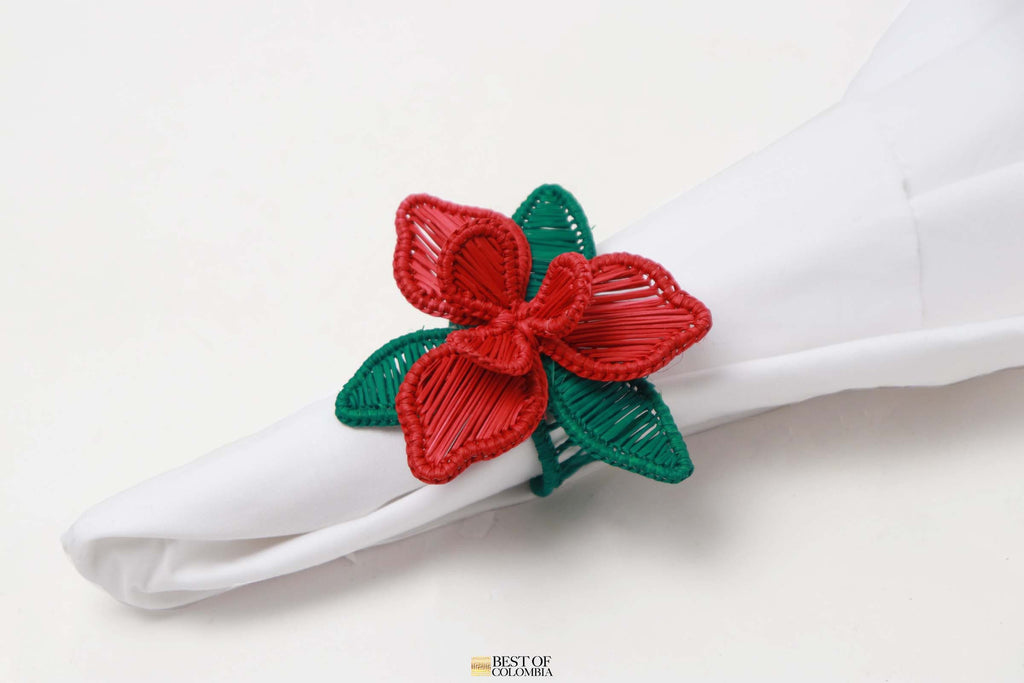 Orchid Iraca Napkin Rings - Holiday Edition - Best of Colombia