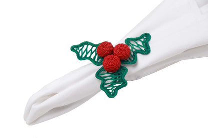 Holly berry Iraca Napkin Rings - Holiday Edition - Best of Colombia