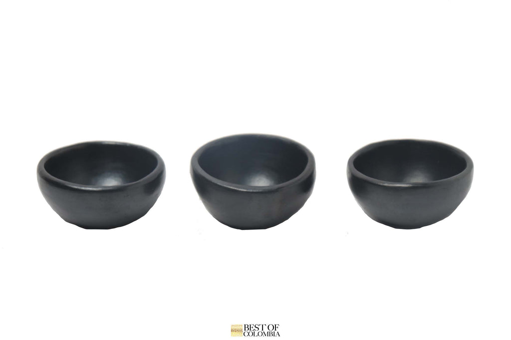 Black Clay Mini Sauce Bowls - Hand pottery - Best of Colombia
