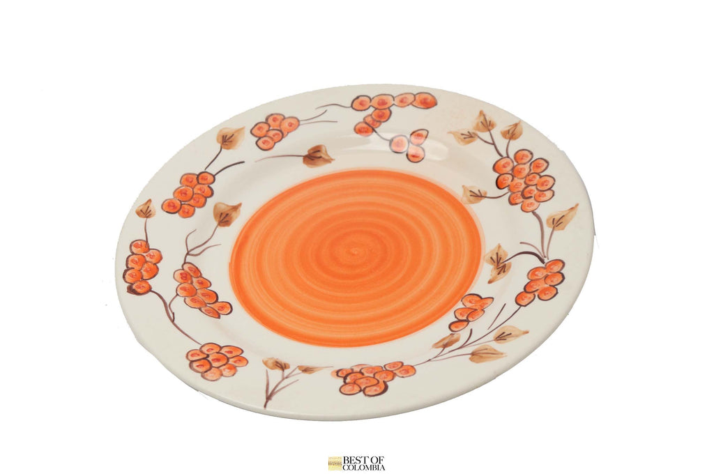Hand Painted Orange Floral Ceramic Tea Set - Best of Colombia