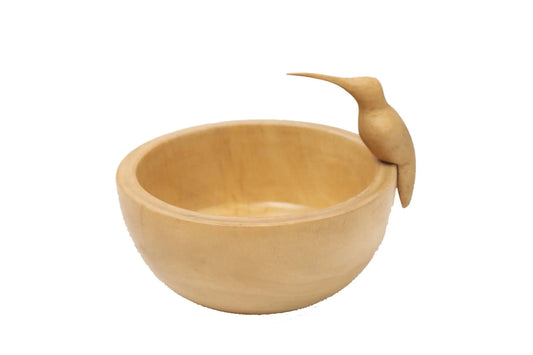 Hummingbird Wooden Bowl - Hand Carved - Best of Colombia