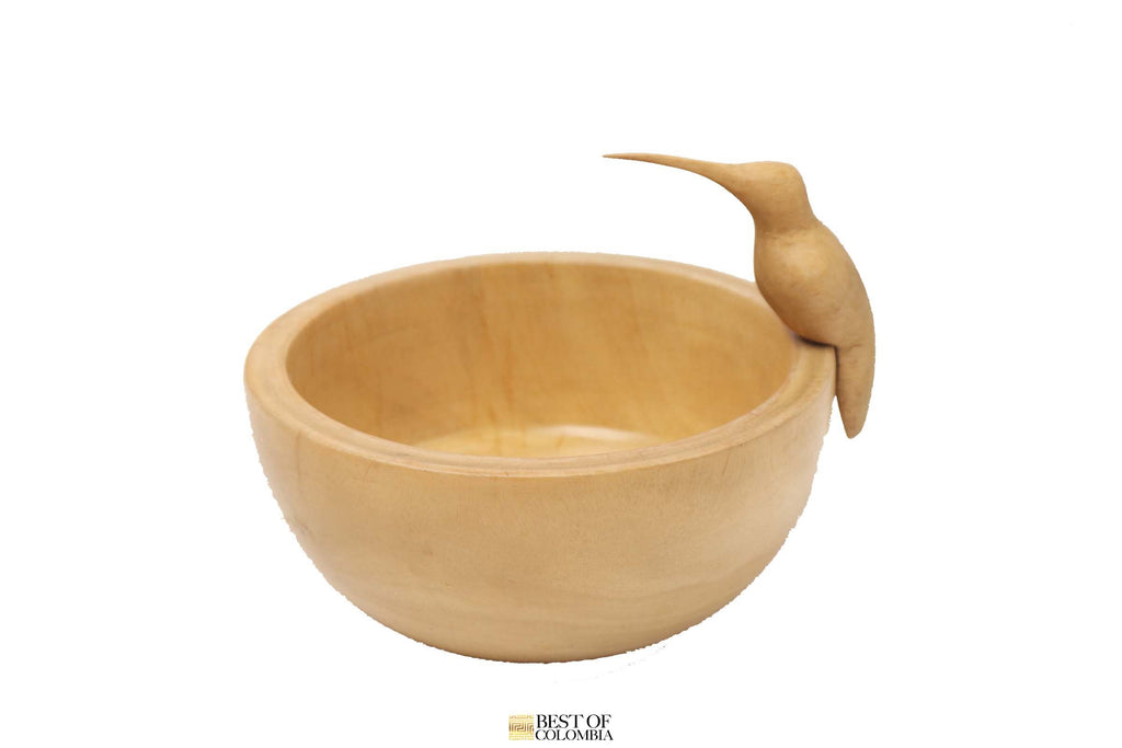 Hummingbird Wooden Bowl - Hand Carved - Best of Colombia