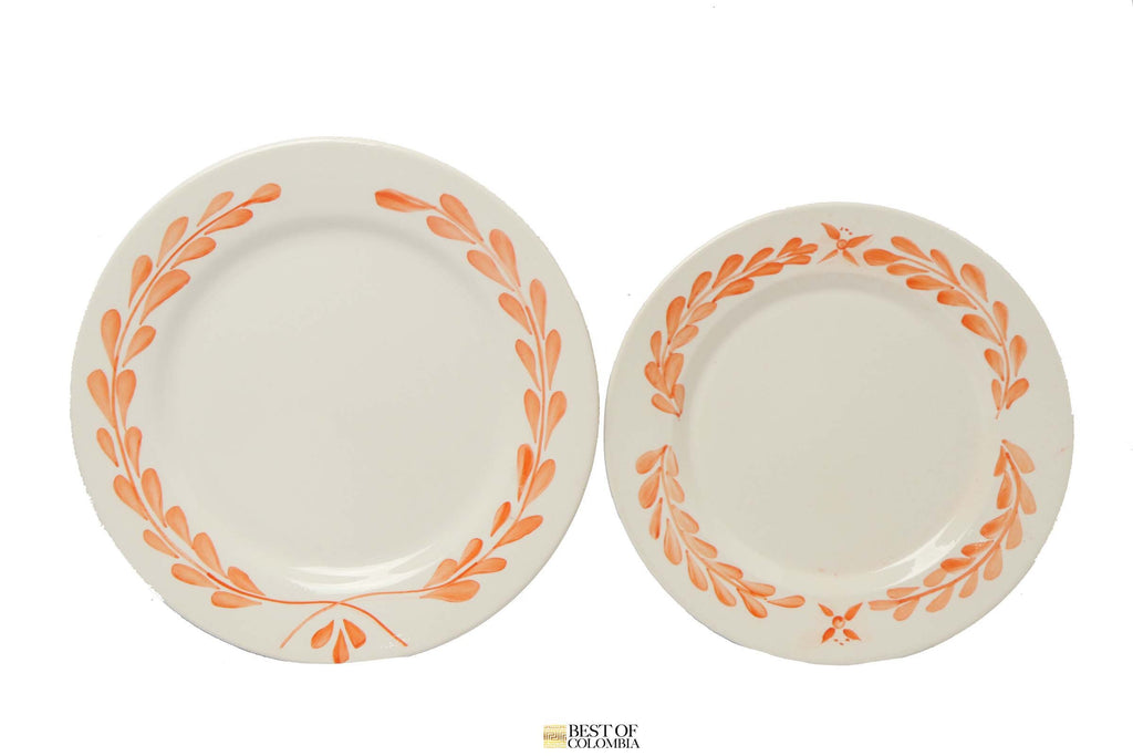 Handmade & Painted Floral Ceramic Plate set 3 Colors - Best of Colombia