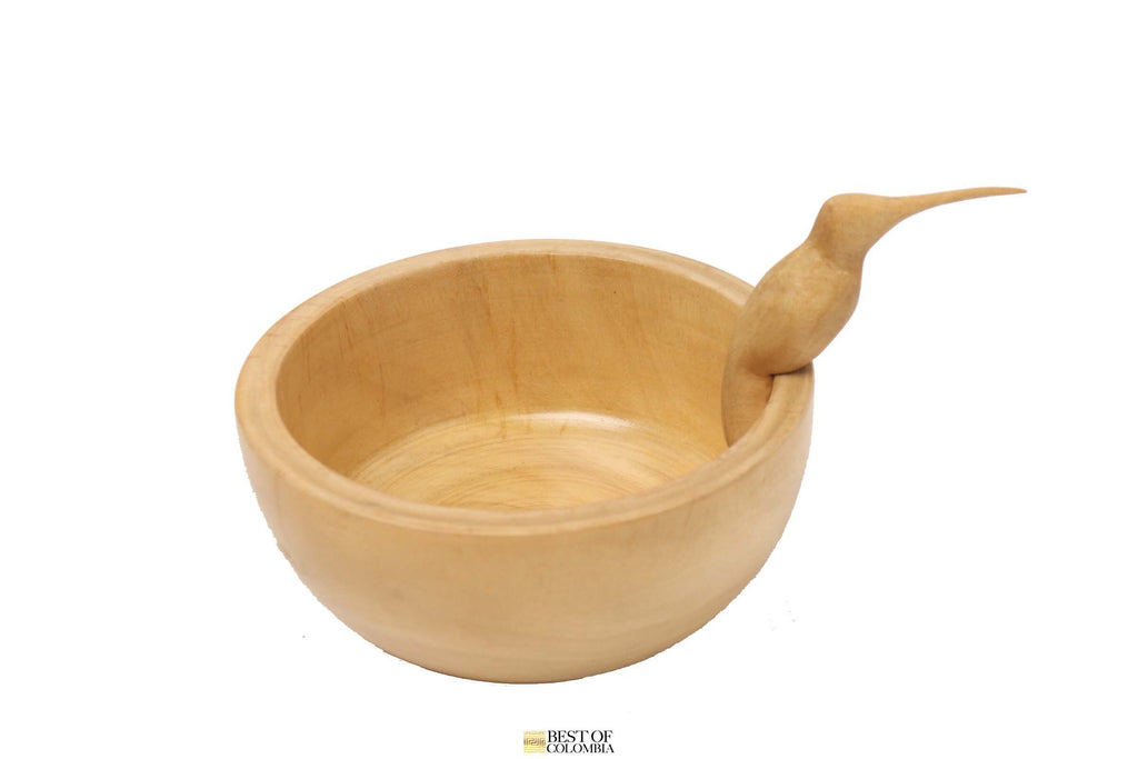 Hummingbird Wooden Bowl - Hand Carved - Best of Colombia