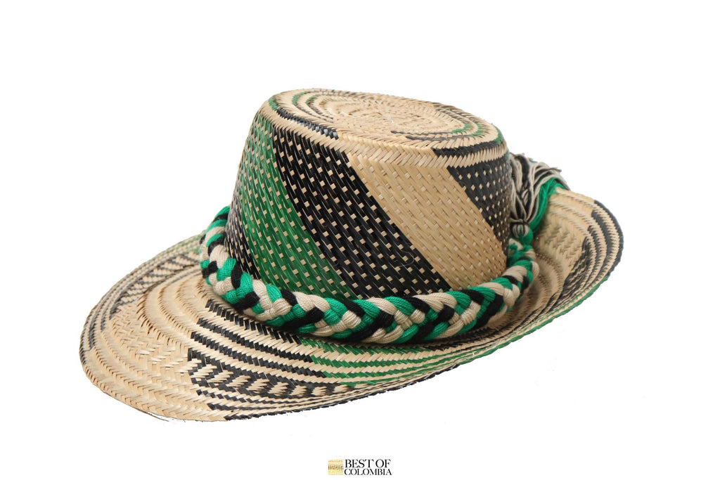 Unisex Black & Green Straw Hat - Best of Colombia