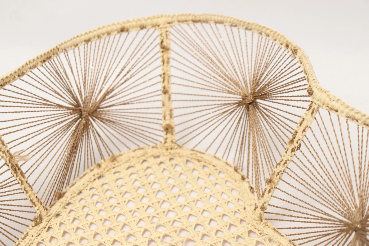 Heart iraca Iraca/Raffia Basket with Golden Thread - Best of Colombia
