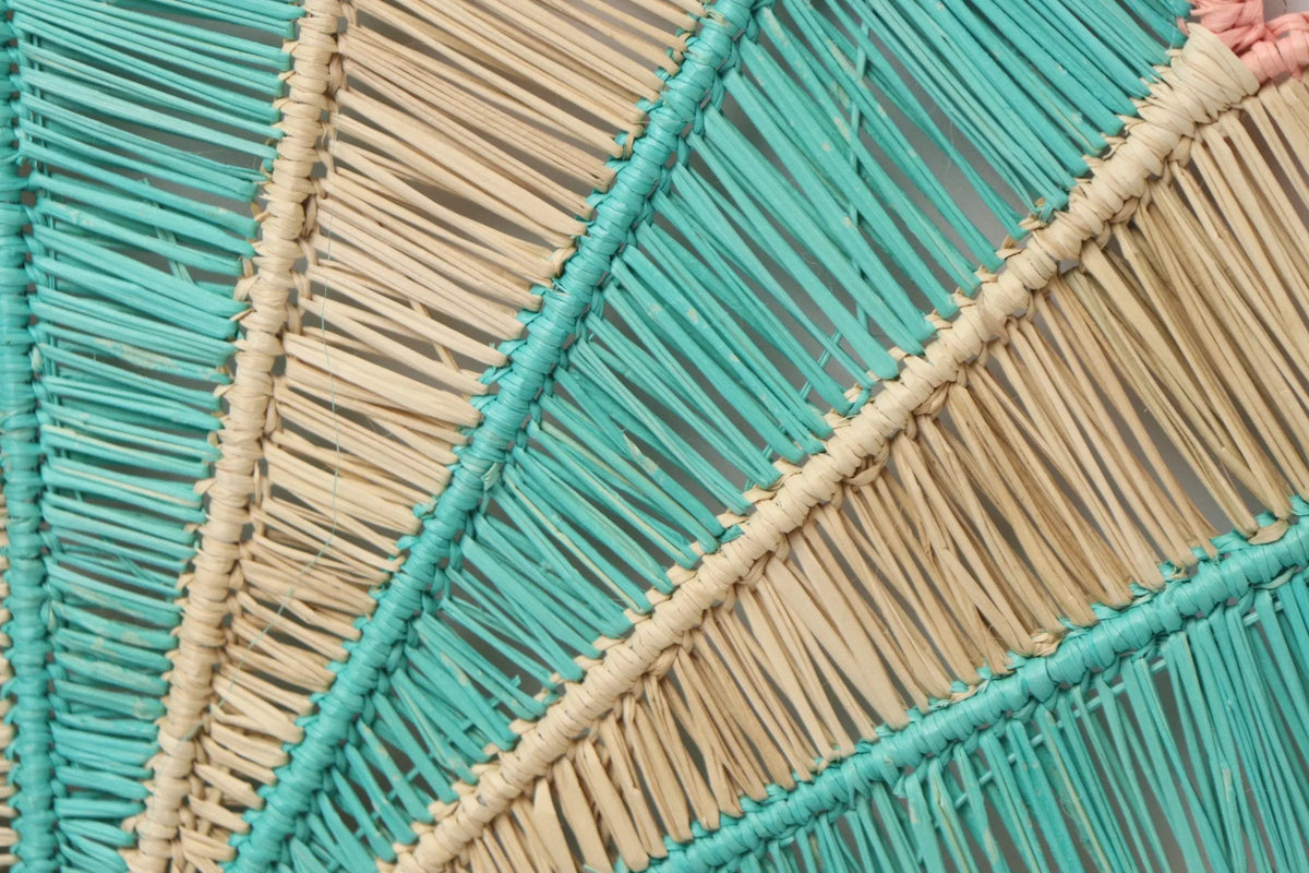 Baby Blue & Pink Iraca/Straw placemat 15” - Best of Colombia