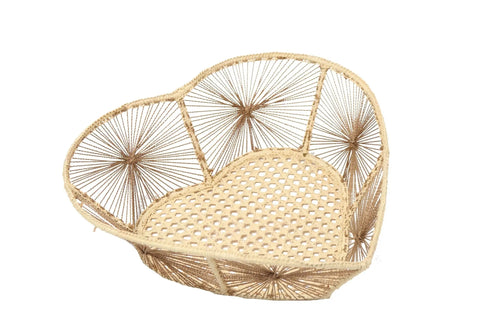 Heart iraca Iraca/Raffia Basket with Golden Thread - Best of Colombia