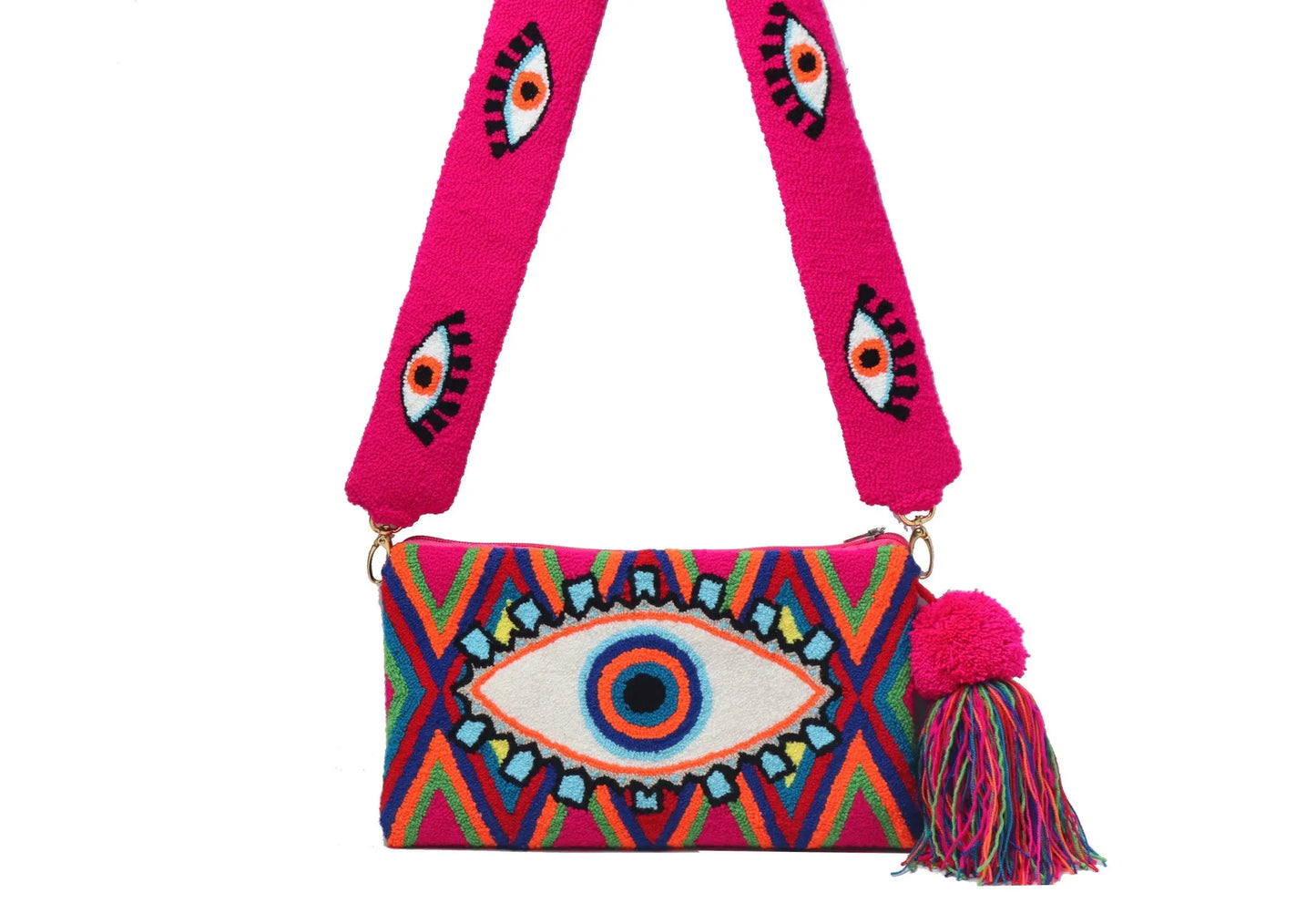 Rosa Evil Eye Clutch + Removable Strap - Best of Colombia