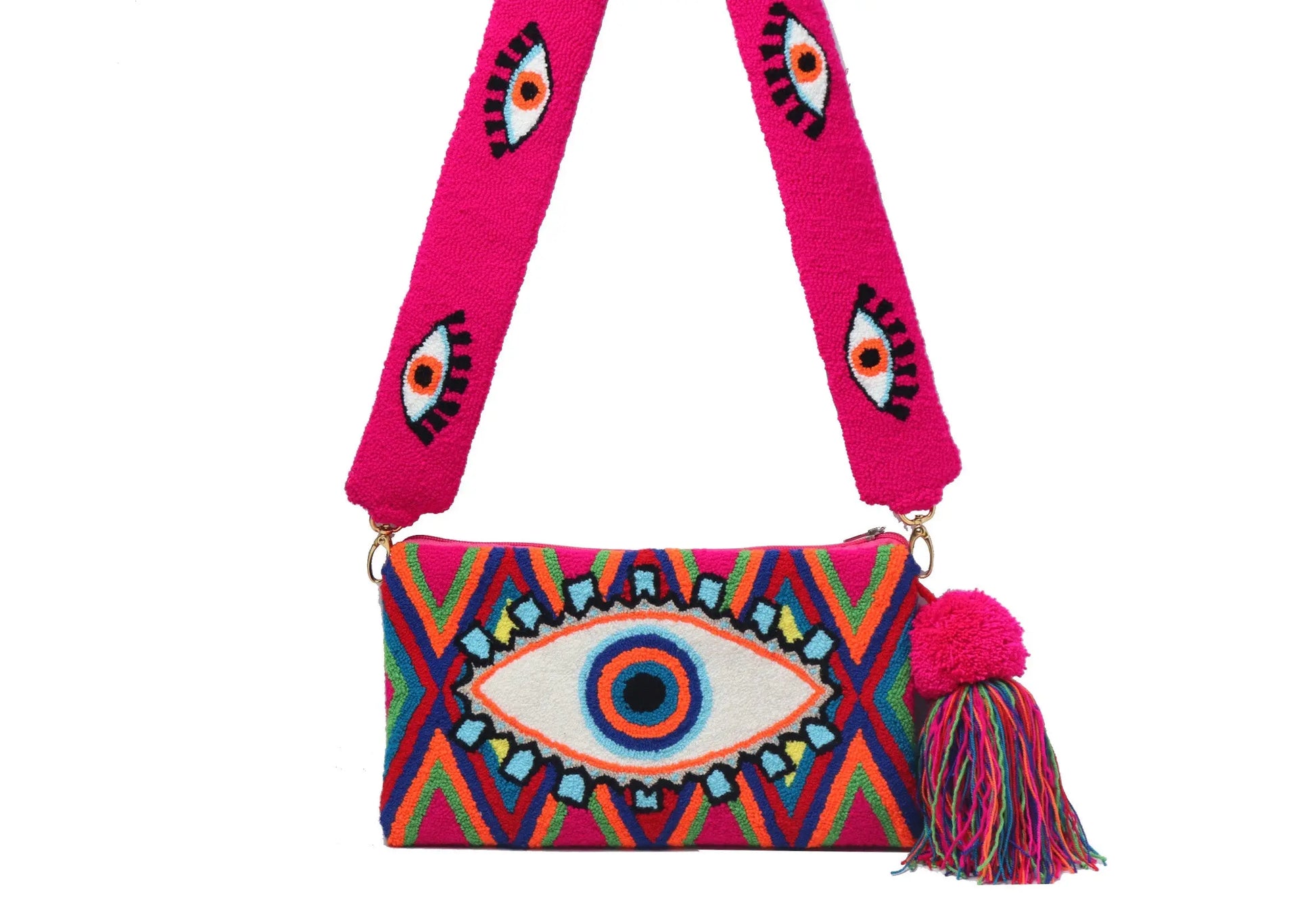 Rosa Evil Eye Clutch + Removable Strap - Best of Colombia