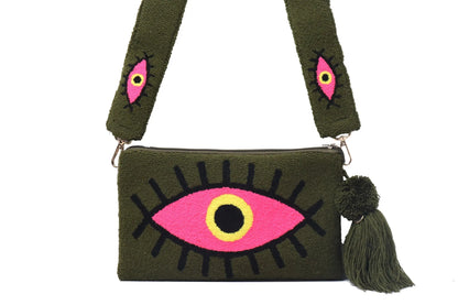 Military Green Eye Clutch - Best of Colombia