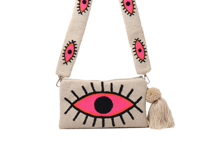 Natural pink Evil Eye Clutch - Best of Colombia