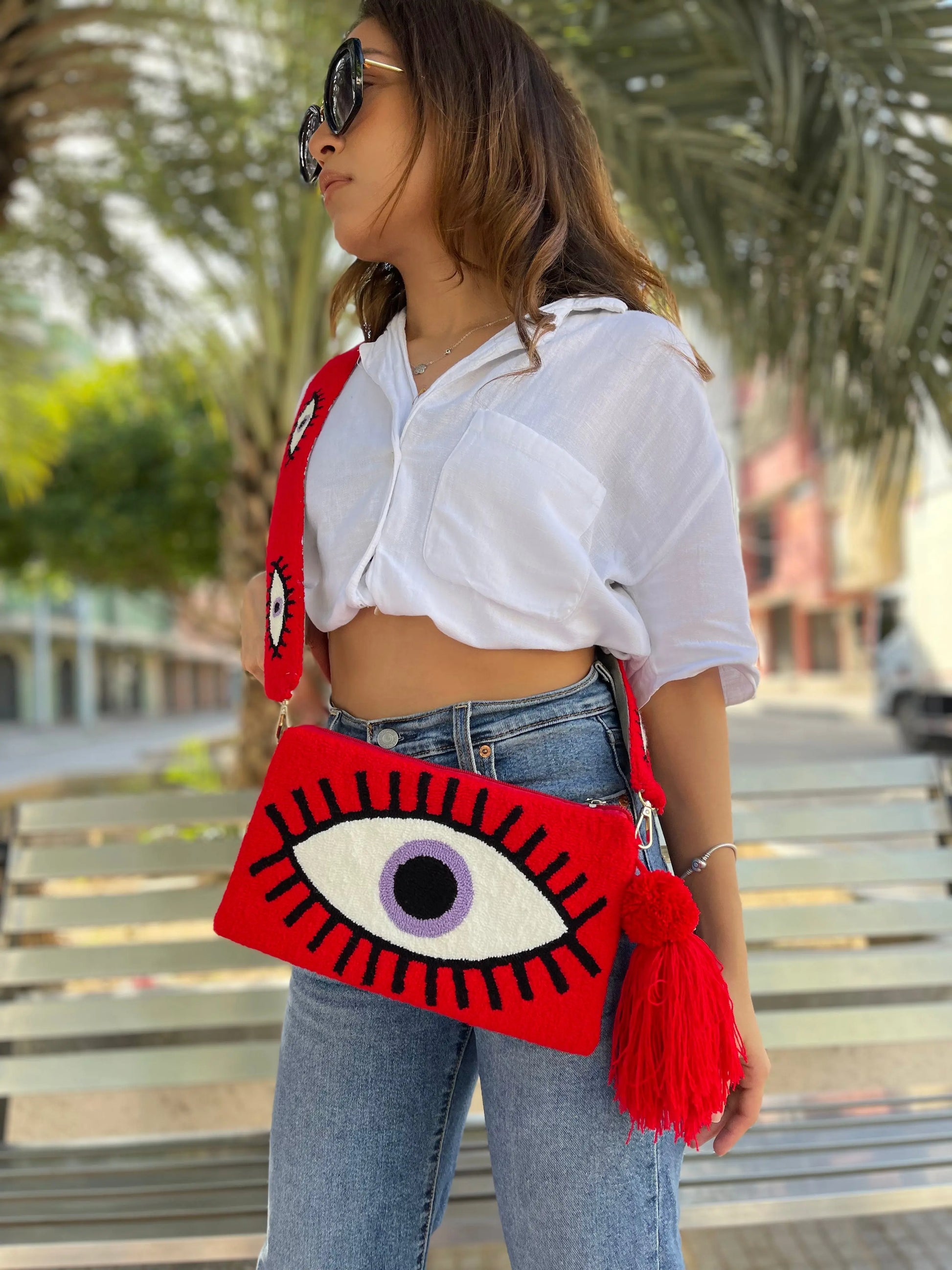 Red Evil Eye Clutch - Best of Colombia