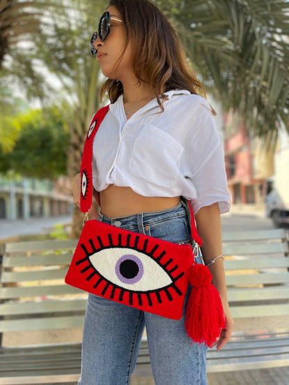 Red Evil Eye Clutch - Best of Colombia
