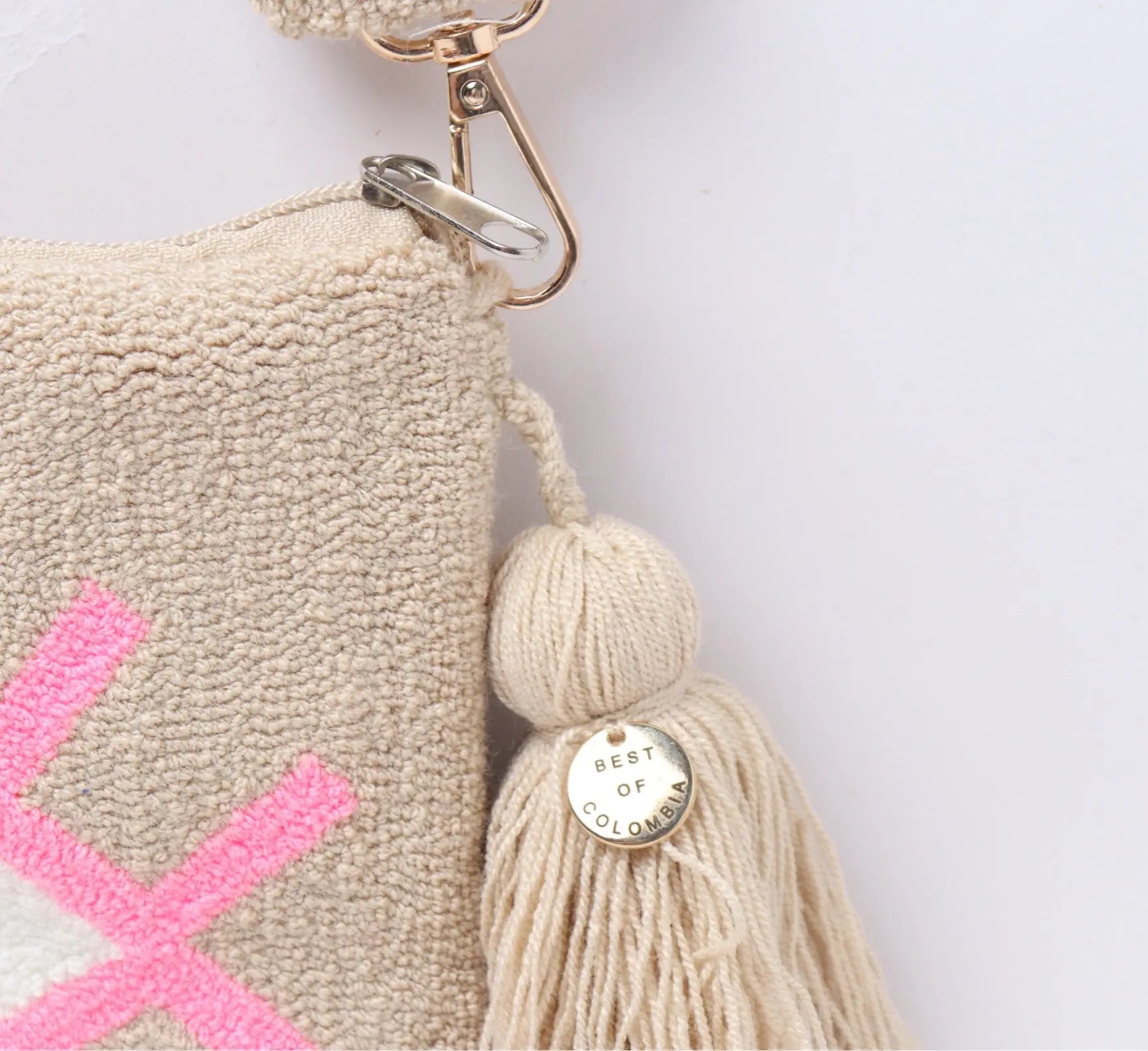 Beige Evil Eye Clutch - Best of Colombia