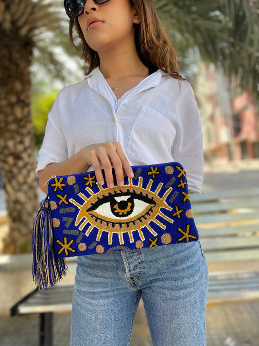 Royal Blue Evil Eye Clutch - Best of Colombia