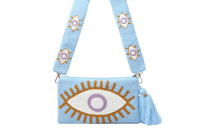 Baby blue Evil Eye Clutch - Best of Colombia