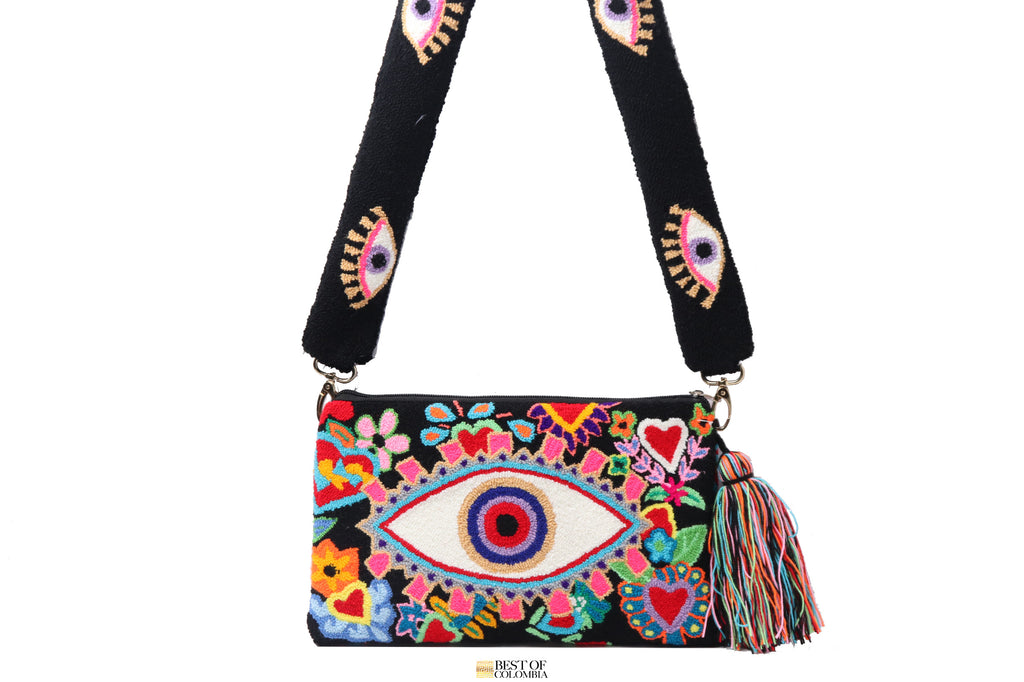 Floral Eye Clutch Black & White - Best of Colombia