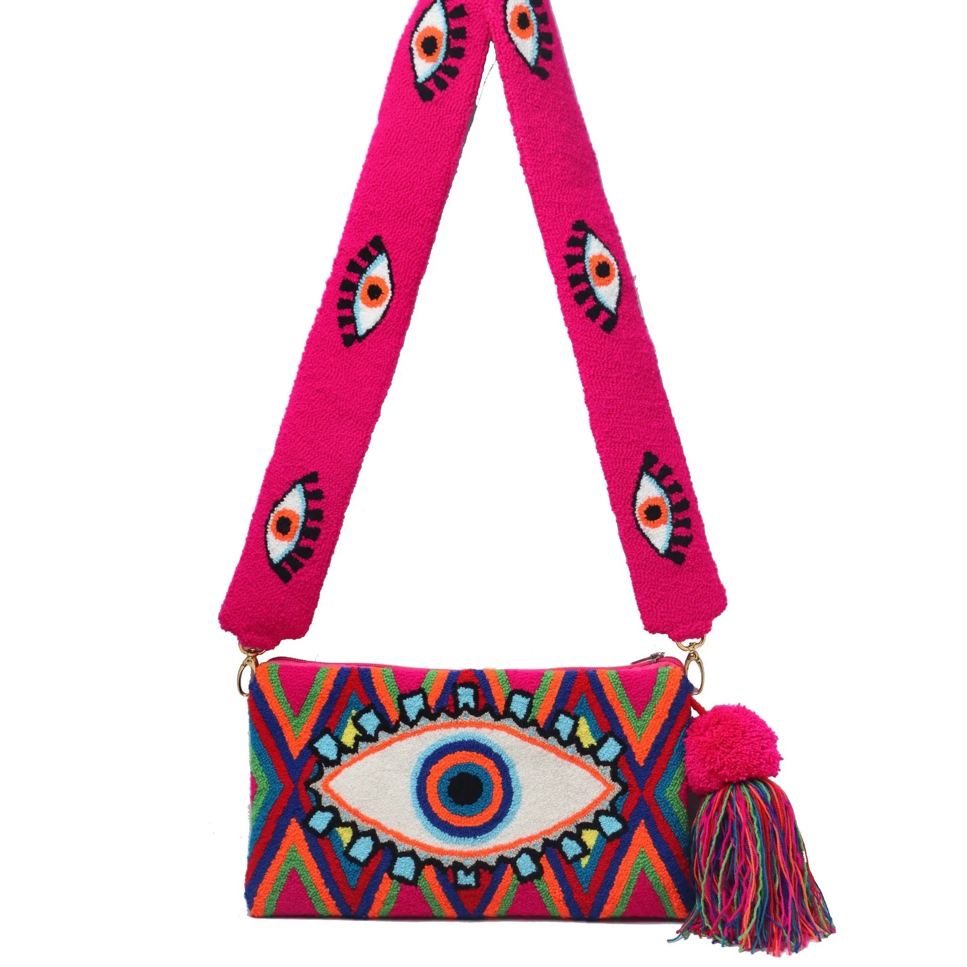 Rosa Evil Eye Clutch + Removable Strap - Best of Colombia