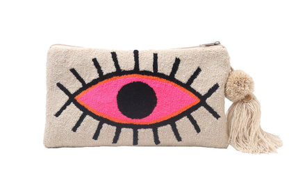 Natural pink Evil Eye Clutch - Best of Colombia